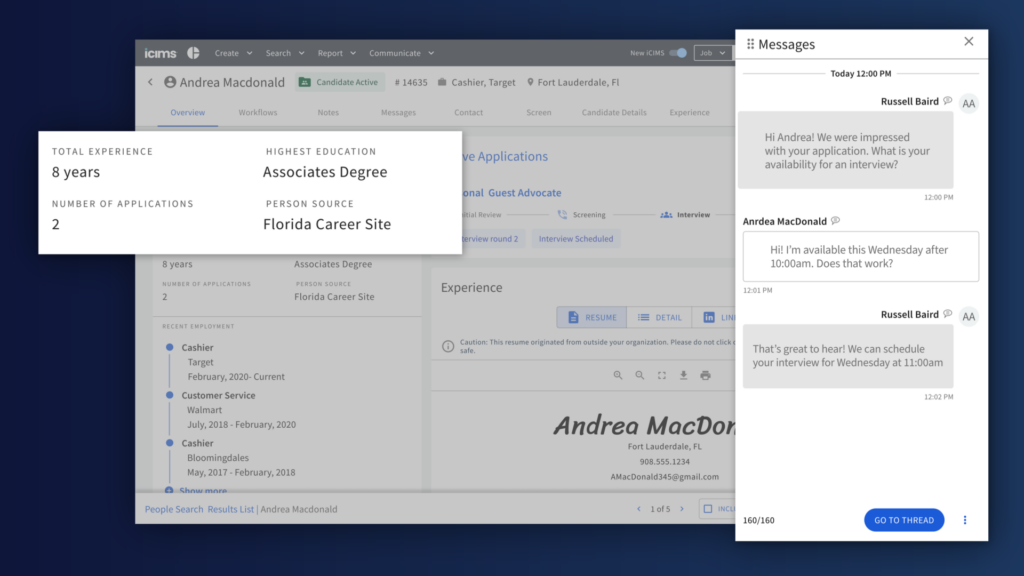 Screenshot showing profile enhancements