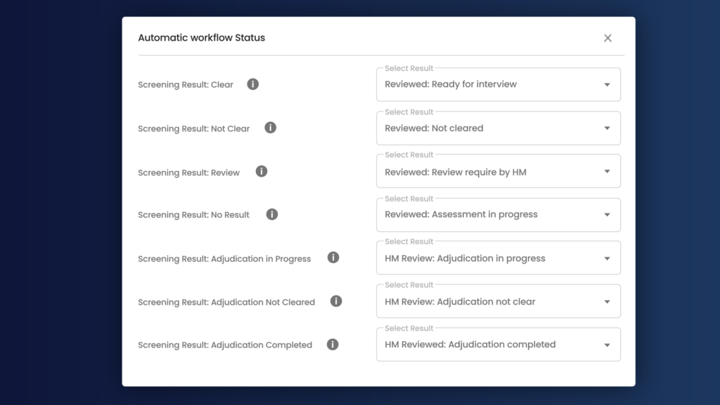 Image of screening workflow statuses
